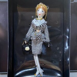 Elegant Houndstooth Blown Glass De Carlini Ornament 8 inches Vintage